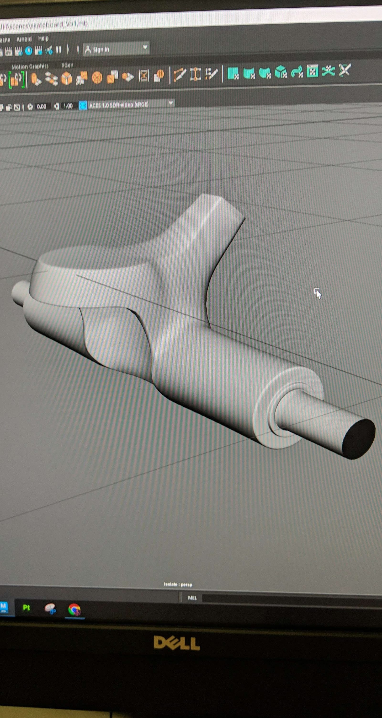 Skateboard truck — modeled in Maya