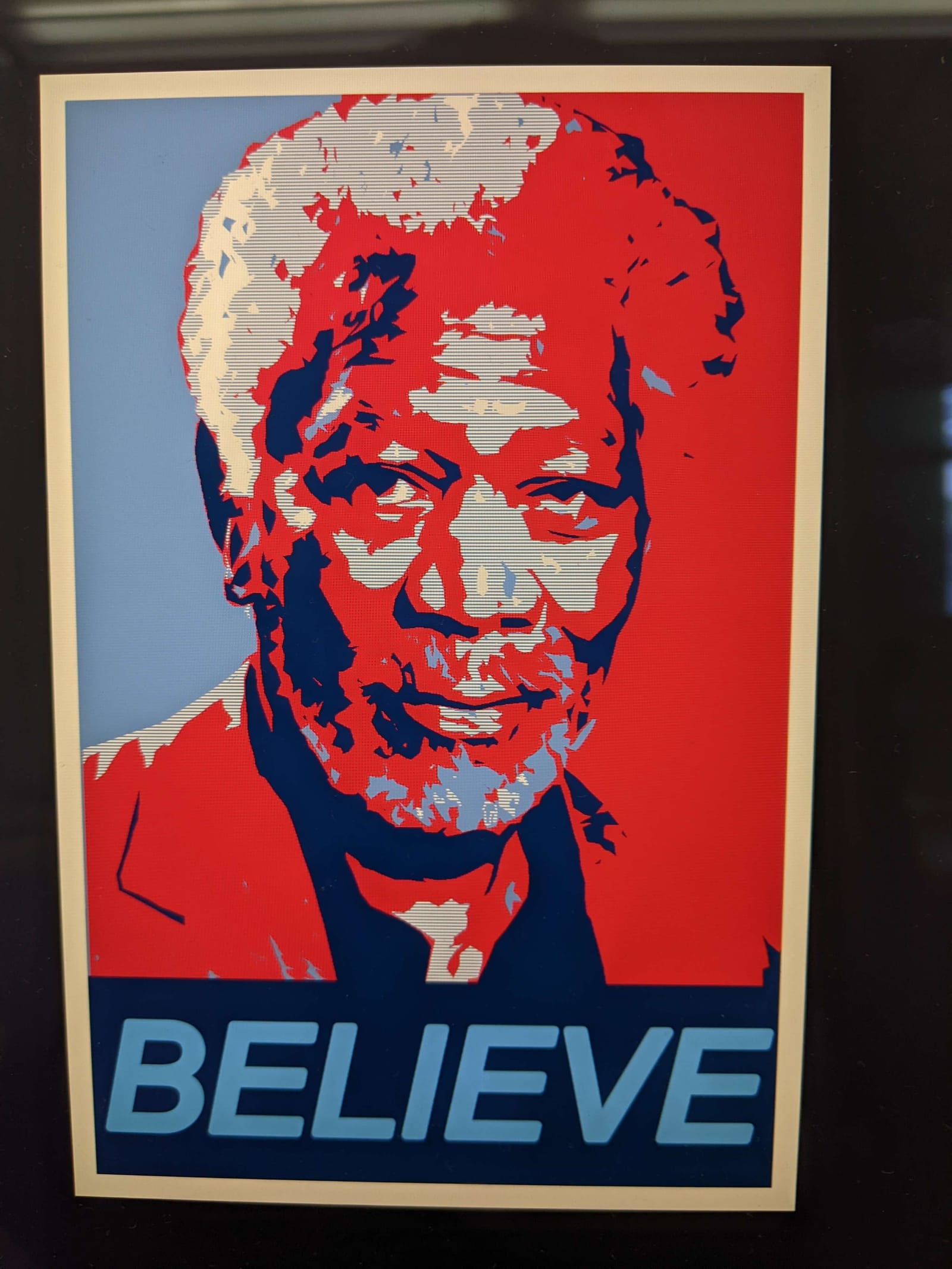 "Believe" — stylized poster